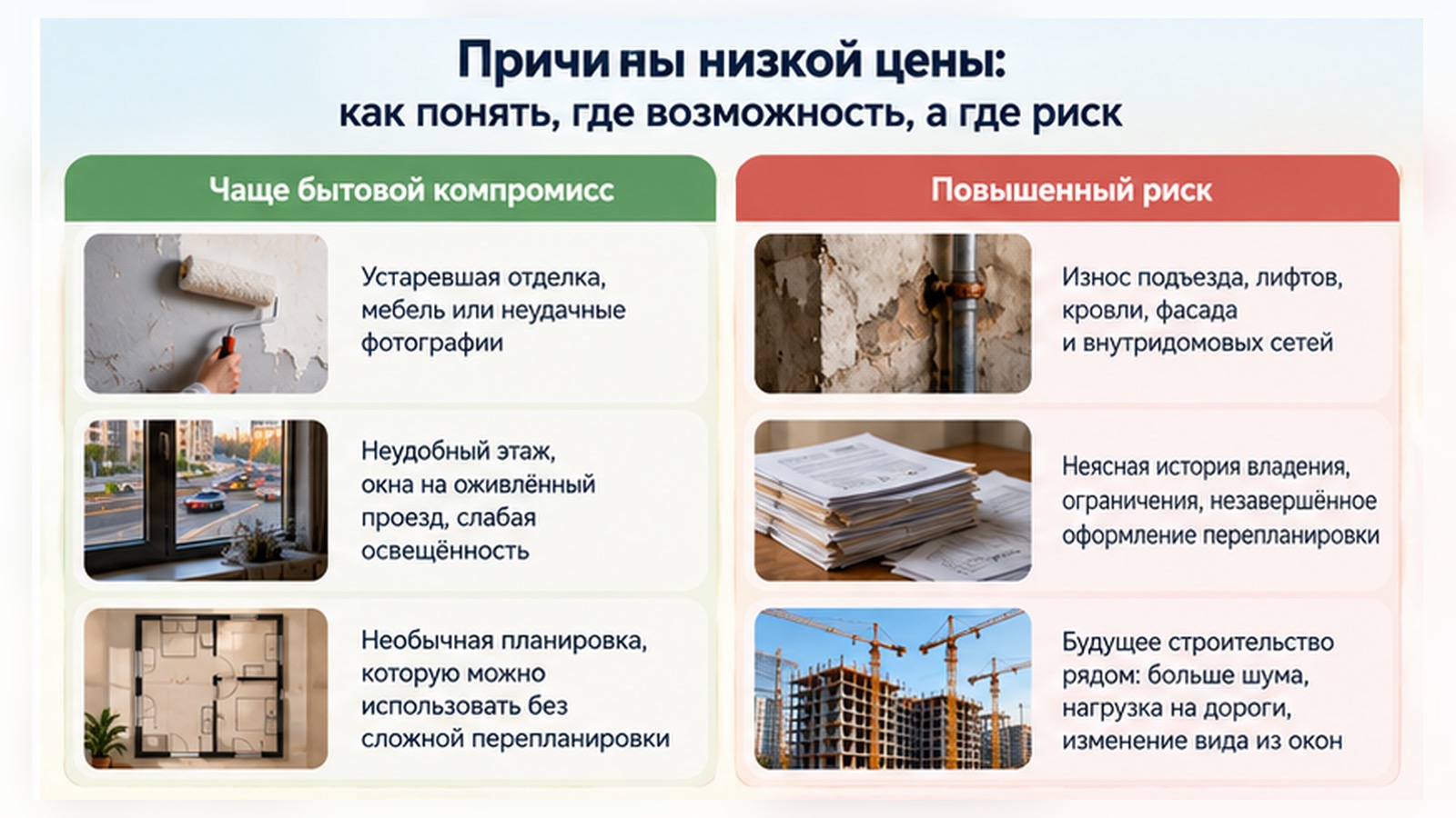 Причины низкой цены на квартиру.